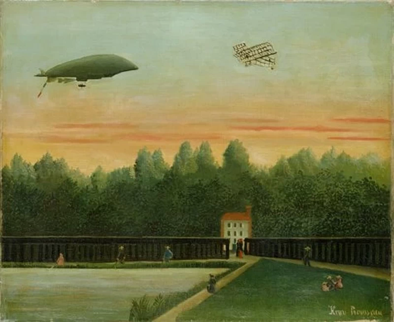 Paesaggio con dirigibile e aereoplani, 1907 - Pola Museum of Art